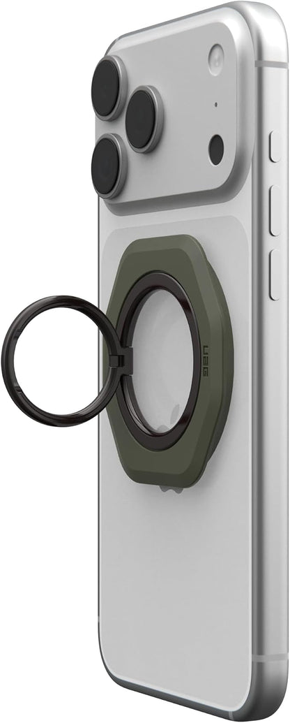 URBAN ARMOR GEAR UAG Mag Ring Stand LT - Ultra Strong Magnet MagSafe Compatible Metal Phone Ring Grip 360 Rotation Multi-Viewing Kickstand, Olive