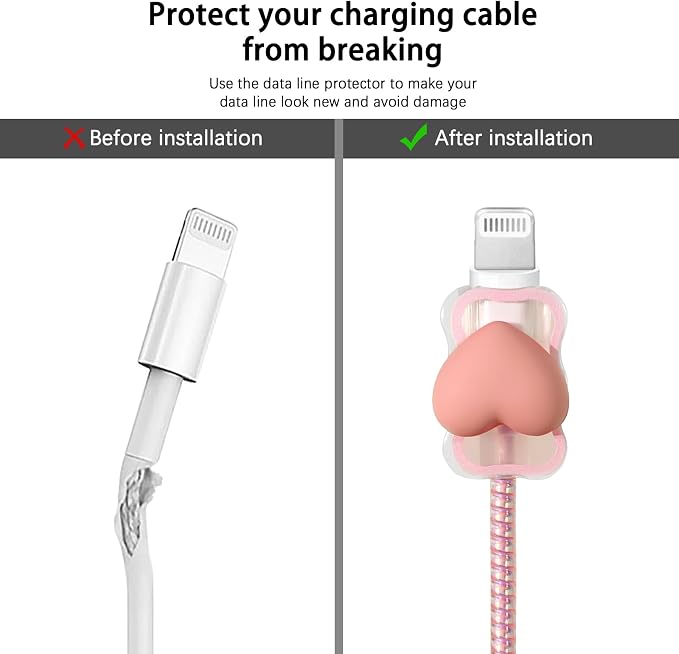Lovmooful Compatible for iPhone 18W/20W USB-C Charger Cover Clear Lovely 3D Love Heart Waves Design Soft Charger Protector Cute Cable Case Saver Protector for Girls Women-Pink Heart