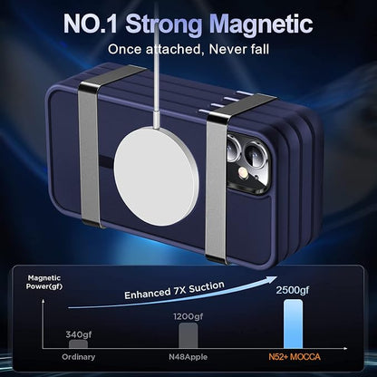 MOCCA Strong Magnetic for iPhone 11 Phone Case,[Compatible with Magsafe][Glass Screen Protector+Camera Lens Protector] Slim Thin Shockproof Cover Case for iPhone 11 6.1 inch, Deep Blue
