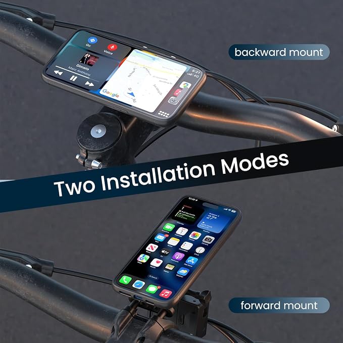 Out-Front Bike Phone Mount – Quad Safety Buckles Quick Release | CNC Aluminum Holder for iPhone & Android | Fits 4.0–6.7” Smartphones | Road/MTB Riding