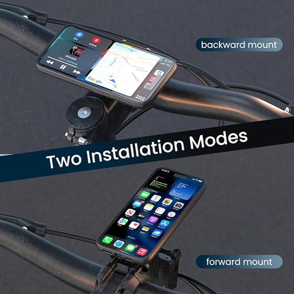 Out-Front Bike Phone Mount – Quad Safety Buckles Quick Release | CNC Aluminum Holder for iPhone & Android | Fits 4.0–6.7” Smartphones | Road/MTB Riding