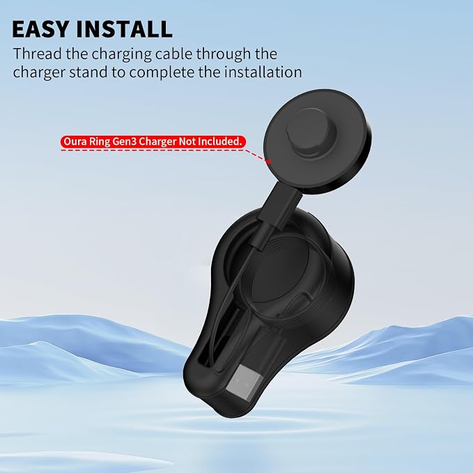 Oura Ring Gen3 Charger Protector - Silicone Case Compatible with Sizes 6-13, Dock Station Holder