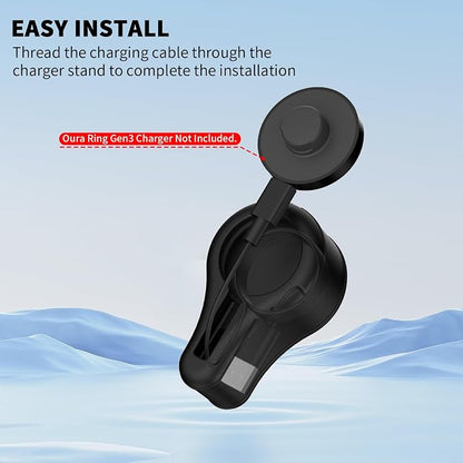 Oura Ring Gen3 Charger Protector - Silicone Case Compatible with Sizes 6-13, Dock Station Holder