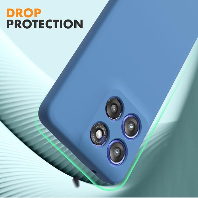 Case for Motorola Moto G Stylus 5G 2025, 2 Pack Tempered Glass Screen Protectors, Soft TPU Liquid Silicone Shockproof Gel Case-Blue