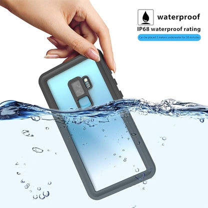 Hualele Galaxy S9 Plus Case Waterproof, Built in Lens & Screen Protector Rugged Full Body Heavy Duty Protective Shockproof IP68 Underwater Cover for Samsung Galaxy S9+ Black