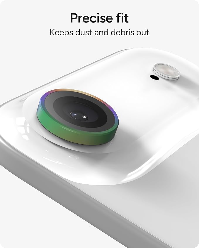ZAGG iPhone Camera Lens Protector for iPhone Air - Iridescent, Camera Ring, Maximum Impact & Scratch Protection, Anti-Reflective Technology, Smudge-Resistant, Precise Fit, Glass Elite