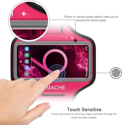 Galaxy S10 S9 S8 Armband, JEMACHE Gym Running Exercises Workouts Phone Arm Band for Samsung Galaxy S10/S9/S8/S7 Edge (Rose)