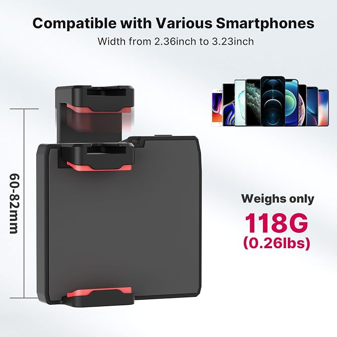 CG-02 Grip Holder for Smartphone Upgraded Phone Camera Grip w Remote Shutter Handheld Tripod Mount Fill Light Handheld Photography Accessories Compatible with iPhone 17 16 15 14 Pro Max etc