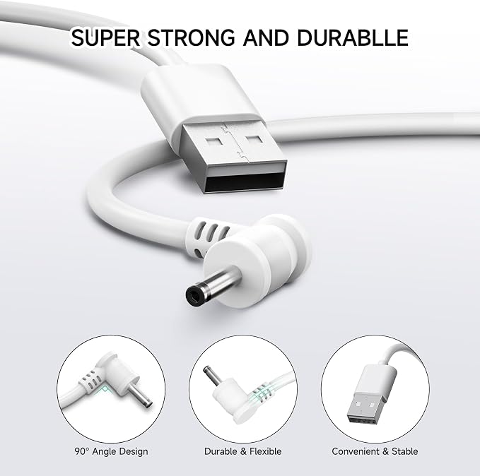 OLAIKE (2 Pack) 5m/16ft Charge Cable for Ring Stick Up Cam Battery/Plug-in & Ring Spotlight Cam Battery, Weatherproof Power Adapter Keep Charge Your Camera (No Camera), White