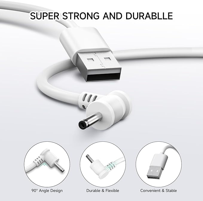 OLAIKE (3 Pack) 5m/16ft Charge Cable for Ring Stick Up Cam Battery/Plug-in 3rd Gen & Ring Spotlight Cam Battery, Weatherproof Power Adapter Keep Charge Your Camera (No Camera), White
