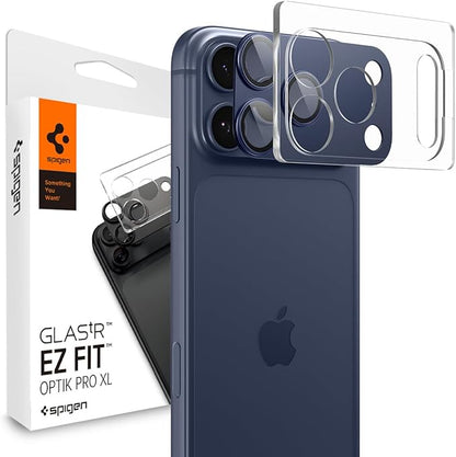 Spigen Camera Lens Screen Protector [GlasTR EZ Fit Optik Pro XL] Designed for iPhone 17 Pro [Case Friendly] - Deep Blue [1 Pack]