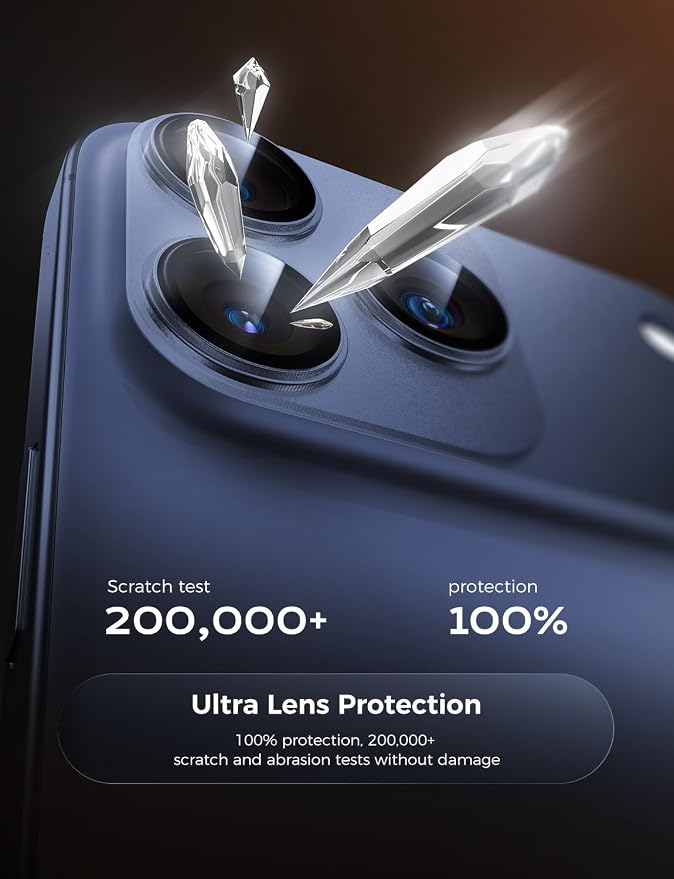 MAGIC JOHN for iPhone 17 Pro Camera Lens Protector 6.3'', HD Clear, Magnetic Tempered-Glass Lens Film, Ultra-Tough, Anti-Scratch, Case Friendly, 2 Pack,Blue