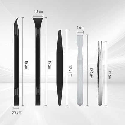 9 Pcs Plastic Scraper Crevice Cleaning Tool Ticket Scratcher Tool Carbon Fiber Non-scratch Scraper for Removing Stickers, Labels, Oil Stains, Food, Dirt