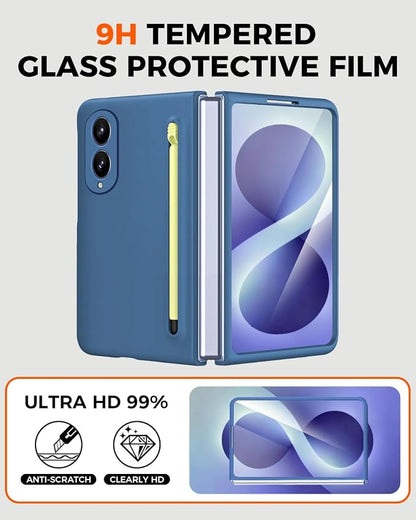 NINKI Stylus Pen for Samsung Galaxy Fold 8 Case with Built-in Screen Protector,Stylus Pen Holder Heavy Duty Rugged Dustproof Pen Storage Matte Case for Galaxy Fold 8 SkyBlue