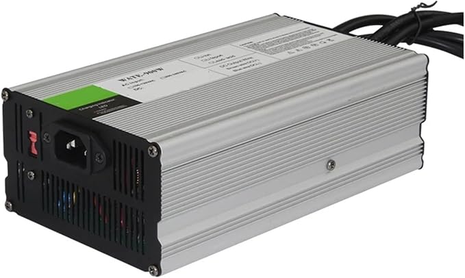 CAARLA Charger Aluminum Lithium Ion Battery 29.2V 22A Charger 24V LiFePO4 Battery Smarts Charger Used for 8S 24V LiFePO4 Battery Input 220V Aluminum case(RED Plugs,E+U)