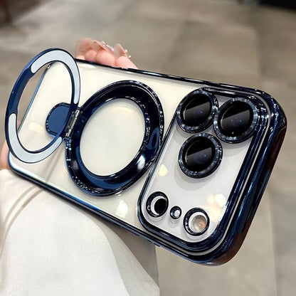 for iPhone 17 Pro Case Magnetic Stand,[Compatible with Magsafe] [Military Protection][Camera Lens Protector] Phone Case Cover for iPhone 17 Pro 6.3" - Deep Blue