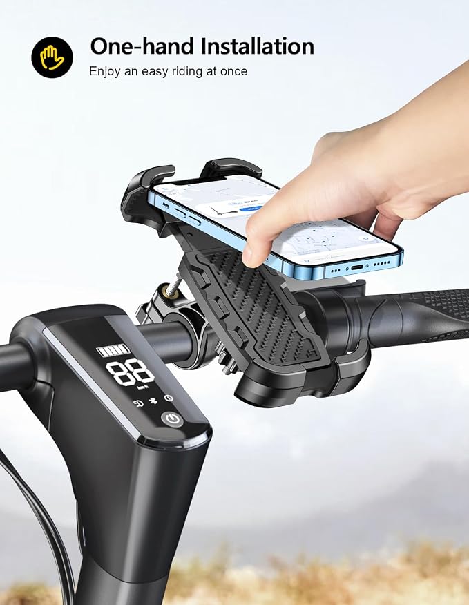 Viccux Motorcycle Phone Mount, Upgrade [Never Fall Off] [0 Shake] Bike Phone Mount, [3s Put & Take] 360° Rotatable Phone Holder for Motorcycle Bike Bicycle Scooter Compatible with Cellphones 4.7-6.8”
