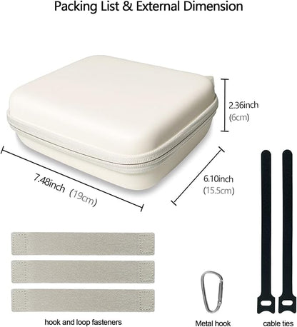 Hard Cord Electronic Organizer Travel Case, Cable Tech Pouch Bag, Cord Hard Case for Portable Charger, Power Bank, Mouse and Cords, Tech Organizer Travel,White
