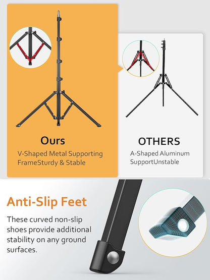 AOCHUAN 1.7M Complete Camera Tripod for Smartphones Camera Gimbal Stabilizers w/ 0.44m ~1.7m Aluminum Alloy Lighting Stand(T20)