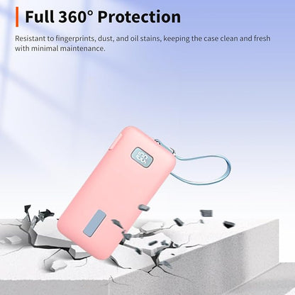 Case for Anker Nano 3-in-1 Portable Charger 10000mAh – Washable Protection Sleeve, Full Access to Charging Ports, Shockproof, Drop-Resistant, with Case-Friendly Charging[Pink]