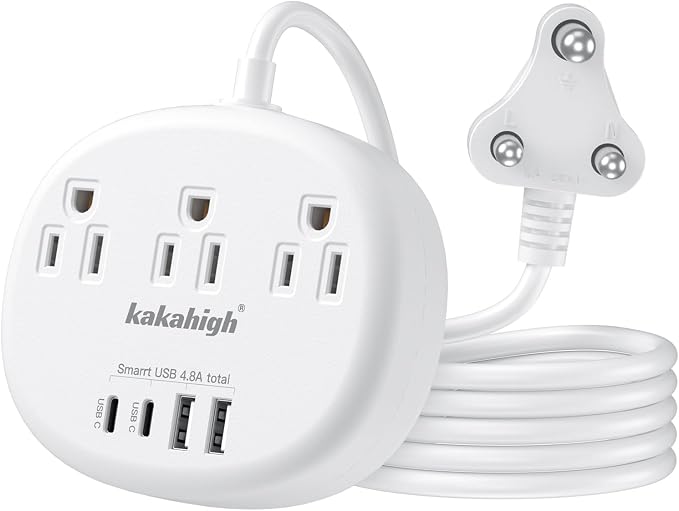 South Africa Plug Adapter, South Africa Extension Cord 3FT | Outlet Adapter for South Africa with 3 USA Outlets 4 USB, Type M Plug Adapter for Botswana Namibia Nepal Bhutan