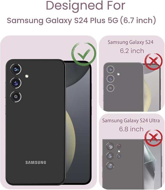 Battery Case for Galaxy S24 Plus,[12000mAh]Large capacity Slim Portable Protective Fast Charging Case Battery Case Compatible with Galaxy S24 Plus Wireless Charging Case with Carplay(6.7inch)-Black