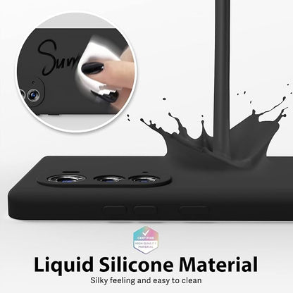 oakxco for Motorola Edge 2022 Phone Case Liquid Silicone Grip Bumper, Cute Thin Slim Soft Rubber TPU Plain Smooth Gel Cover for Women Girl Aesthetic Design, Matte Solid Protective & Shockproof, Black