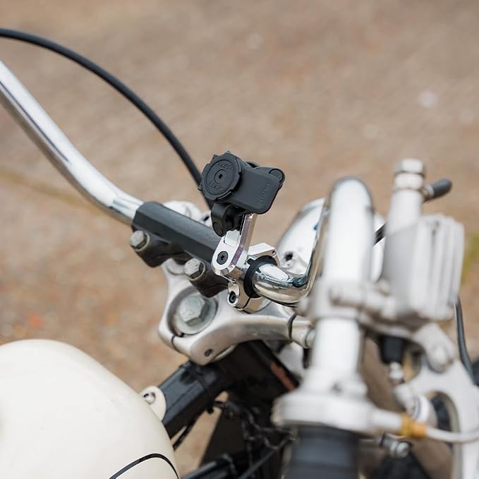 Quad Lock Handlebar Motorcycle Phone Mount PRO Chrome Kit with Vibration Dampener and MAG Universal Adaptor