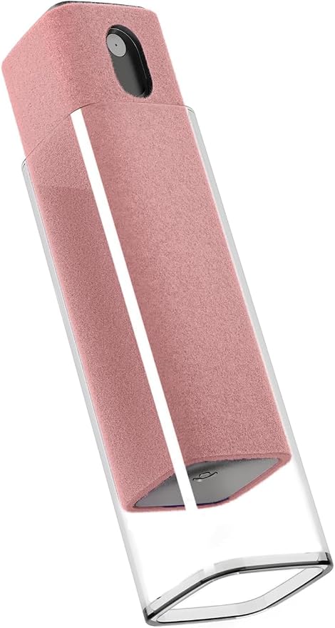 EVEO Screen Cleaner Spray and Wipe - 2-in-1 Car Screen Cleaner & iPhone Cleaner Touchscreen Mist Cleaner for Laptop, Computer, MacBook, iPad and More - 1 Pack (Rose Gold)