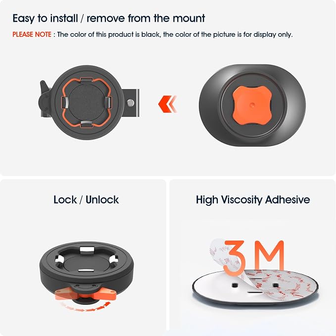 Bike Handlebar Phone Mount with 4-Point Buckle – Universal Clamp for Scooter, E-Bike, MTB | 3M Adhesive Adapter | CNC Aluminum Holder