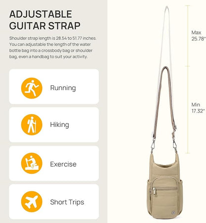 Telena Water Bottle Holder with Strap RFID Crossbody Bags for Women for Walking, Hiking, Cycling