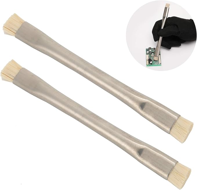 Yctze 2pcs Antistatic ESD Brush, Professional Horse Hair Cleaning Tools for PCB, Motherboard, and Electronics - Ideal for Mobile Phones and Tablets