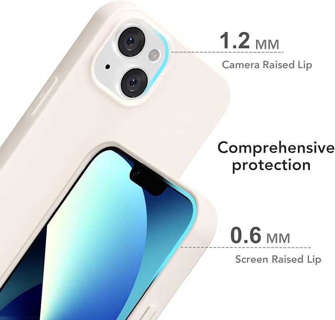 for iPhone 13 Mini/ 12 Mini Case Silicone Compatible with Magsafe Case, Ultra Slim Thin Magnetic Phone Cases Mag Safe, Cute Soft Rubber Gel Matte Wireless Charging Cover for Women, Beige Cream