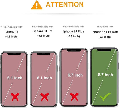 KIHUWEY Crossbody Wallet Case for iPhone 15 Pro Max, Zipper Pocket Case with Card Holder, PU Leather RFID Blocking Protective Cover with Kickstand and Detachable Wrist Strap Lanyard - 6.7" (Rose Gold)