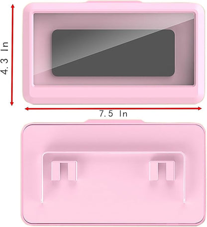 YIKANGHENG Bathroom Phone Waterproof Case, 7.5 in x 4.3 in Pink Plastic 360 Degree Rotatable Shower Phone Waterproof Box with Touch Screen (Pink)