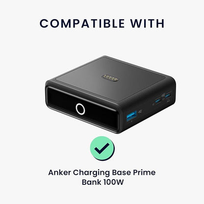kwmobile Case Compatible with Anker Charging Base Prime Bank 100W - Portable Powerbank Cover - External Battery Charger Bag, Shockproof - Grey