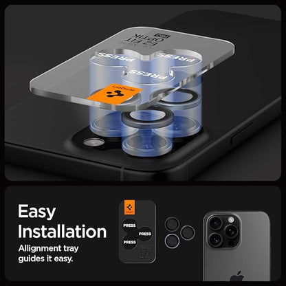 Spigen Camera Lens Screen Protector [GlasTR EZ Fit Optik Pro] Designed for iPhone 17 Pro Max | iPhone 17 Pro | iPhone 16 Pro Max | 16 Pro | iPhone 15 Pro Max | 15 Pro - ZeroOne Edition [2 Pack]