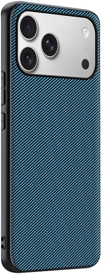 Thin Case for iPhone 17/17 Pro/17 Air/17 Pro Max, Slim Carbon Fiber Texture Leather Cover Lightweight Shockproof Anti-Fingerprint Shell,17pro,Green