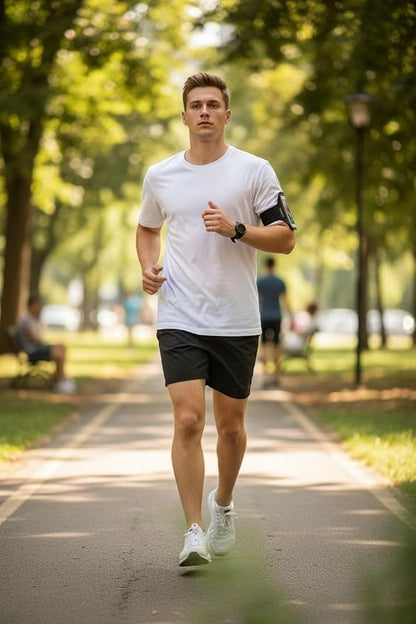 Stayfit Active Cell Phone Fashion Armband for iPhone 8, 7, 7S, 6, 6S, SE, 5 and Samsung Galaxy S9, S8, S7, S6 Phones (Charcoal/Grey, Regular)