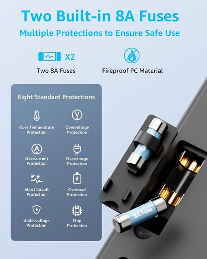 Universal Travel Adapter, 2 USB-C ＆ 1 USB-A, Cover 200+ Countries | PD 20W, International Plug Adapter, All in One Portable Adapter, NOT A Voltage Converter, for USA, UK, EU, AU (Black)