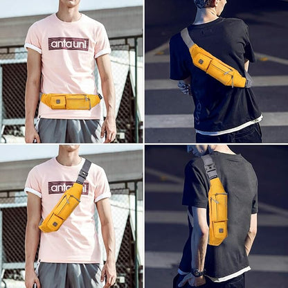 ZOMAKE Small Crossbody Fanny Pack for Women Men, Runner Belt Bag with Adjustable Strap, Water Resistant Waist Bag for Running
