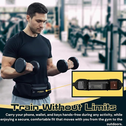 Fitizen Fanny Pack - 3 Pockets - Up To 36 in" Waist - Slim Walking Belt For Men & Women Hiking Cycling Workouts Walking & Travel - Reflective Pocket & Phone Holder for the Fit Citizen By Fitnation