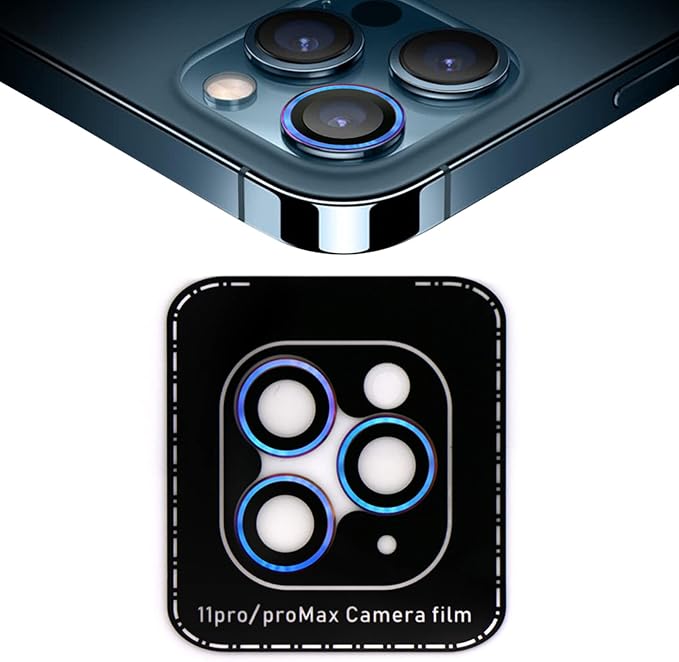 SUWEI Camera Lens Protector for IPhone 11 Pro/11 Pro Max, Aluminum Alloy Lens Screen Stiker Cover Film,Screenprotector Lens Shield, Bright Shiny Color (11Pro/11ProMax)