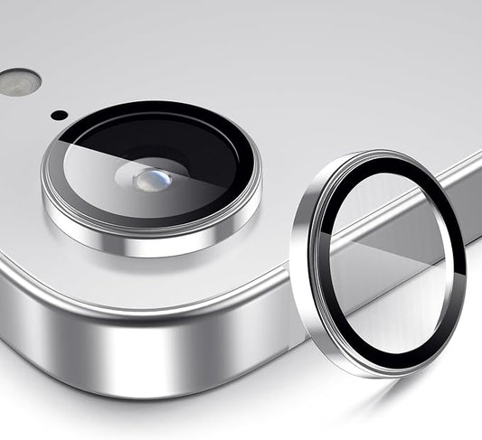 AFARER for iPhone 16e 2025 Camera Lens Protector, [9H Tempered Glass] Shatterproof, Anti Fingerprints, Ultra-Clear Camera Protector, Case Friendly, 1 Set-Silver