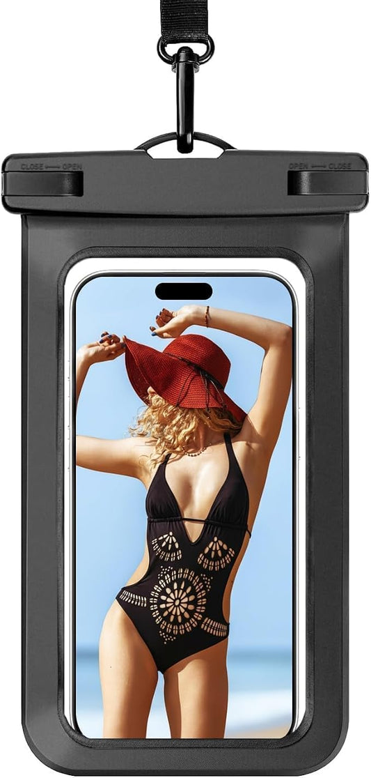 1/2/4 Waterproof Case Pouch Cellphone Dry Bag Compatible for iPhone 17 16 15 14 13Pro Max Plus Black | Universal, Up to 7",Cruise Ship, Kayak, Beach Essentials, IPX8 Water Resistant,1 Pack