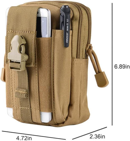 Tactical Phone Pouch, Cell Phone Holster Pouch, Multipurpose EDC Belt Bag, Belt Purse with Cell Phone Holster Holder for Workout Hiking Camping Outdoor Tear