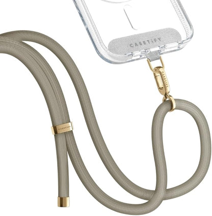 CASETiFY 8mm Rope Cross Body Strap with Card - Charcoal