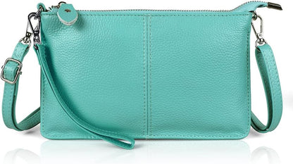 befen Genuine Leather Wristlet Clutch Wallet Purses Small Crossbody Bags for Women with RFID Blocking Card Slots
