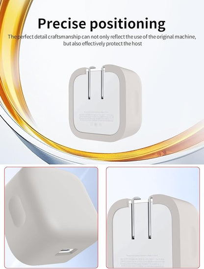 Case for Apple 40W Charger, WUNIAK Soft Silicone Protective Portable Scratch Shock Resistant Shell,Grey
