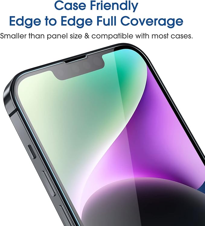 amFilm Screen Protector OneTouch for iPhone 14 Plus 6.7" 2022 iPhone 13 Pro Max 6.7" 2021 with Easy Installation Kit, Full Coverage Case Friendly, Tempered Glass, 2 Pack
